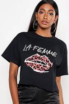Boohoo La Femma Slogan Crop T-shirt
