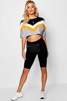Boohoo Chervon Cropped Tee & Cycle Short Co-ord