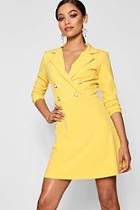 Boohoo Izzie Blazer Dress With Military Buttons