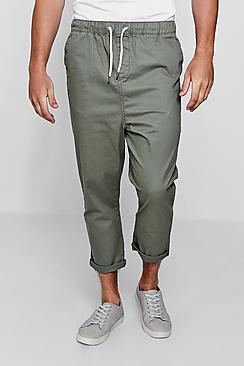 Boohoo Cropped Chino With Drawstring Waist