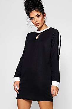 Boohoo Stripe Tape Sweat Dress