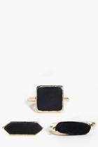 Boohoo Diana Stone Detail Ring Pack Gold