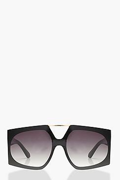 Boohoo Olivia Oversized Brow Bar Sunglasses
