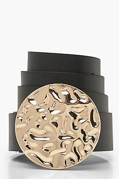 Boohoo Hammered Circle Boyfriend Belt
