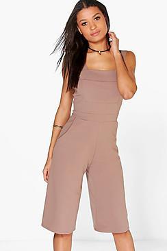 Boohoo Joanna Pinafore Style Culotte Jumpsuit