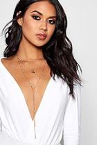 Boohoo Hannah Layered Plunge Chain Necklace