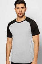 Boohoo Short Sleeve Raglan T Shirt Silver