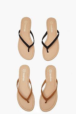 Boohoo 2 Pack Basic Flip Flops