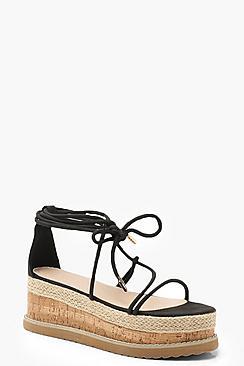 Boohoo Skinny Strap Flatform Sandals