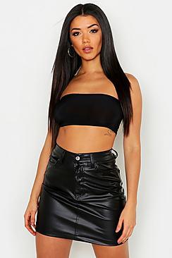 Boohoo Slinky Neon Bandeau Crop Top