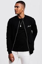 Boohoo Man Autograph Iridescent Print Bomber