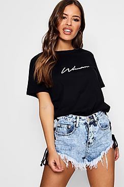 Boohoo Petite Yasmin Woman Signature T-shirt