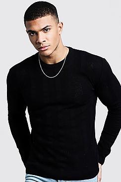Boohoo Lightweight Ladder Knit Sweater