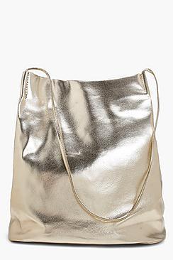 Boohoo Laura Metallic Duffle Cross Body