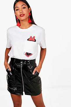 Boohoo Bronte Disney Minnie Pocket Tee