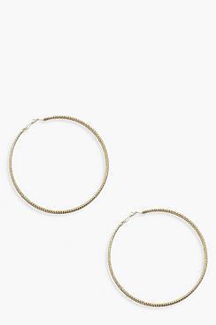 Boohoo 10cm Triple Skinny Twist Hoop Earrings