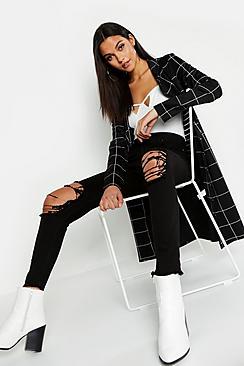 Boohoo Tall Grid Check Duster