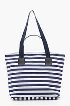 Boohoo Julie Double Strap Stripe Beach Bag