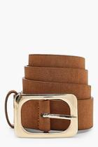 Boohoo Gold Rectangle Buckle Belt
