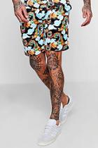 Boohoo Dragon Print Drawstring Satin Short Co-ord
