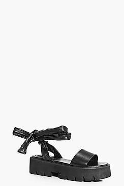 Boohoo Nina Wrap Strap Two Part Cleated Sandal