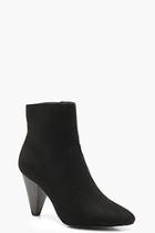 Boohoo Cone Heel Pointed Shoe Boots