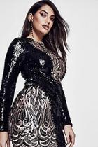 Boohoo Premium Plus Niamh Sequin & Embroidered Dress