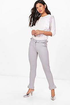 Boohoo Ruffle Tailored Trouser