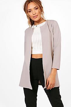 Boohoo Rib Edge To Edge Duster