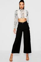 Boohoo Military Pocket Wide Leg Trouser