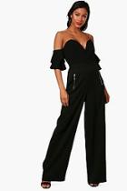 Boohoo Lula Woven Exposed Zip Wide Leg Trousers