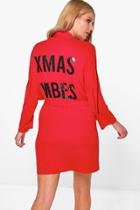 Boohoo Laura Xmas Vibes Caviar Bead Dressing Gown Red
