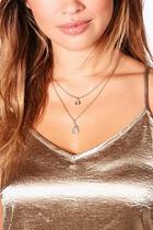 Boohoo Jodie Layered Pendant Chain Necklace