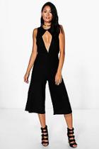Boohoo Isla Open Front Lace Detail Culotte Jumpsuit