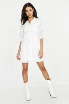 Boohoo Broderie Anglaise Shirt Dress
