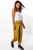 Boohoo Petite Tel Basic Jersey Split Side Hareem Trousers