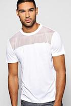 Boohoo Mesh Panel Crew Neck T-shirt