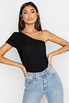 Boohoo Basic Rib One Shoulder T-shirt