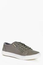 Boohoo Croc Pu Lace Up Trainer With Zip Grey