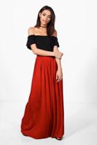 Boohoo Sophia Floor Sweeping Jersey Maxi Skirt Copper