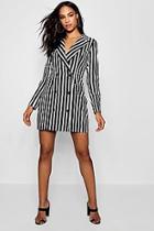 Boohoo Sophia Striped Blazer Dress