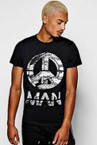 Boohoo Peace Man Print T-shirt