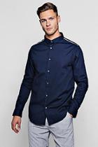 Boohoo Slim Fit Smart Long Sleeve Shirt With Piping