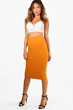 Boohoo Alana Stretch Bodycon Midi Skirt
