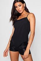 Boohoo Georgia Hanky Hem Plain Woven Cami