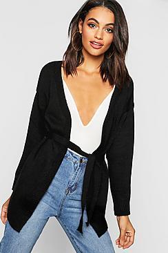 Boohoo Wrap Tie Front Cardigan