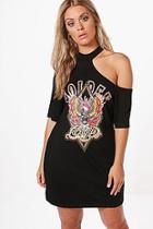 Boohoo Plus Maddie Cut Out Neck Band Dress