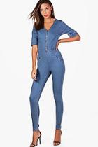 Boohoo Tall Poppy Denim Jumpsuit