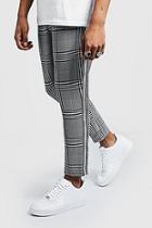 Boohoo Check Cropped Smart Jogger With Sports Tape