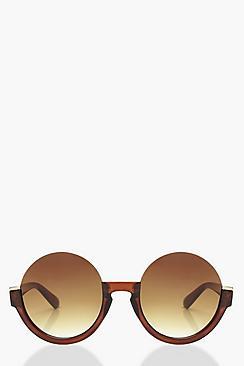 Boohoo Brown Cut Out Sunglasses